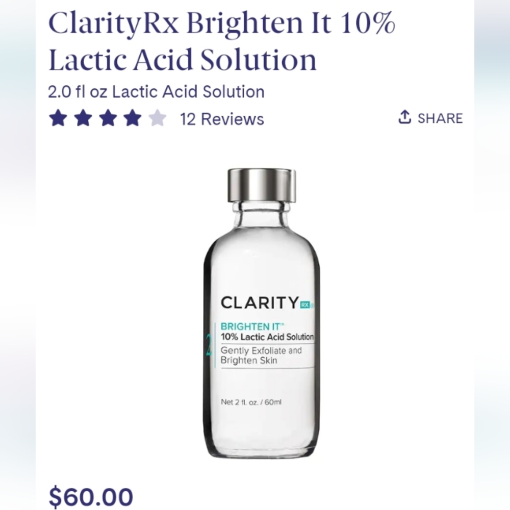 Clarity RX Brighten It 10% Lactic Acid Solution